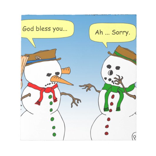 x58 Snowman god bless you carrot cartoon Notizblock (Vorderseite)
