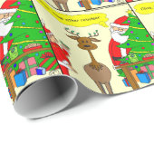 x79 Oliven der andere Rentierfisch Cartoon Geschenkpapier (Rolleneckpunkt)