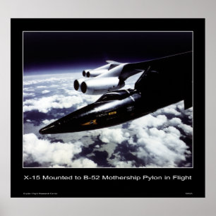 X-15 auf B-52-Mutterschiff Pylon im Flug montiert Poster