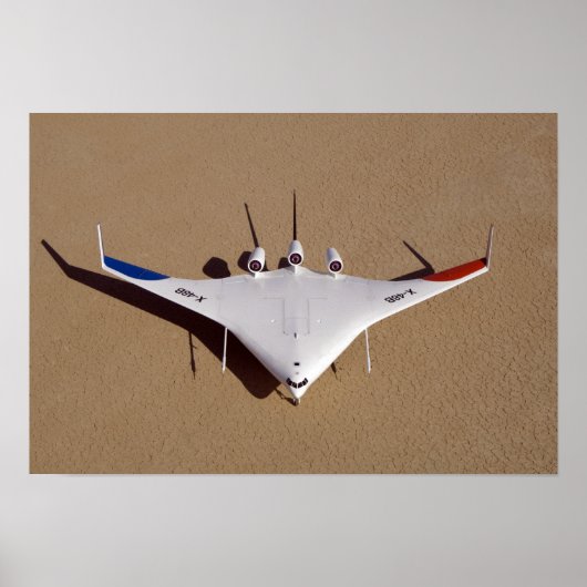 X-48B Blended Wing Body Unbemanntes Luftfahrzeug 3 Poster (Vorne)