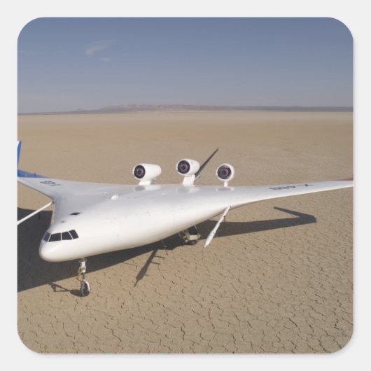 X-48B Blended Wing Body Unbemanntes Luftfahrzeug 4 Quadratischer Aufkleber (Vorderseite)