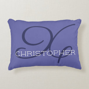 X Anfänger Kalligrafie Name Trend Periwinkle Blau Dekokissen