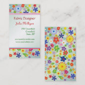 x-Art buntes Blumen-Powermuster 1960 Visitenkarte (Vorne/Hinten)