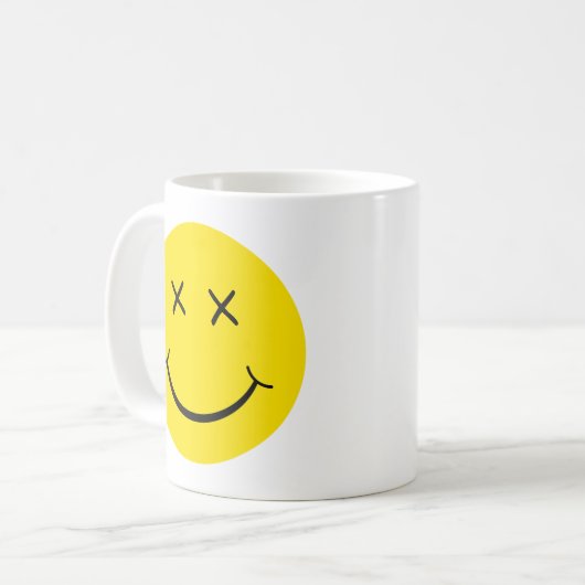 X Augen-Smiley Kaffeetasse (Vorderseite Links)