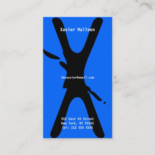 X Buchstabe-Alphabet-Visitenkarte-Neonblau Visitenkarte (Vorderseite)