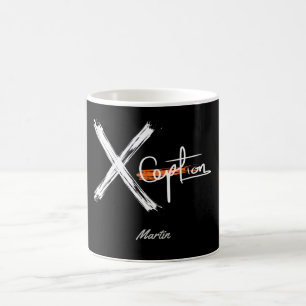 X Ception Cooles Schwarz-Weiß-Custom-Name Kaffeetasse