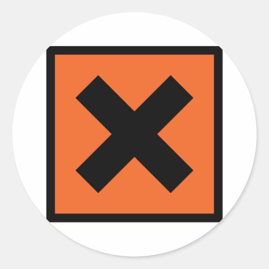 x chemisches toxisches Zeichen Runder Aufkleber (Vorderseite)