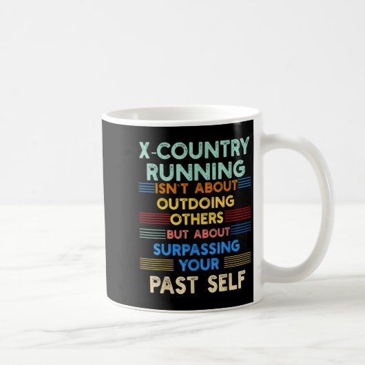 X-country Running Is Outwork Your Past Self Sitive Kaffeetasse (Rechts)