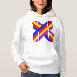 X farbiges Design Hoodie