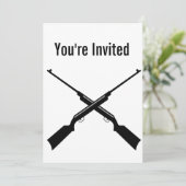 X Gewehre Einlagekarte Einladung (Stehend Vorderseite)