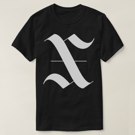 X gotische Monogramm T-Shirt (Design vorne)