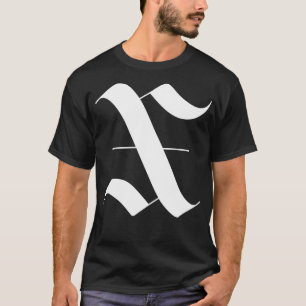 X gotische Monogramm T-Shirt