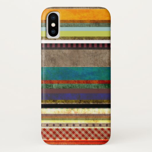 X Grungy Strip Art Case-Mate iPhone Hülle (Rückseite)