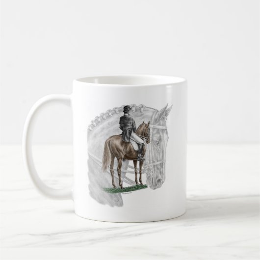 X-Halt Salute Dressage Pferd Kaffeetasse (Links)