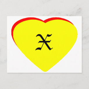 "X" Herz-Gelb-Hochzeit Einladung des MUSEUMS