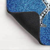 X Imitate -"Diamant Bling" auf Denim Mousepad (Ecke)