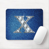 X Imitate -"Diamant Bling" auf Denim Mousepad (Mit Mouse)