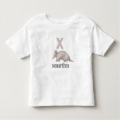 X ist für Xenarthra: Entdecken Sie das Alphabet Kleinkind T-shirt (Vorderseite)