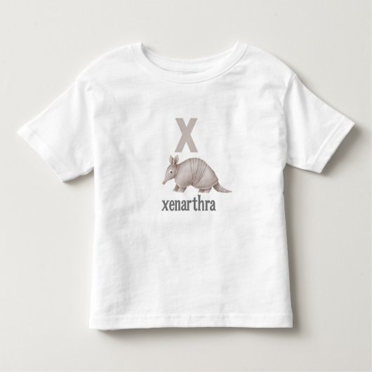 X ist für Xenarthra: Entdecken Sie das Alphabet Kleinkind T-shirt (Vorderseite)