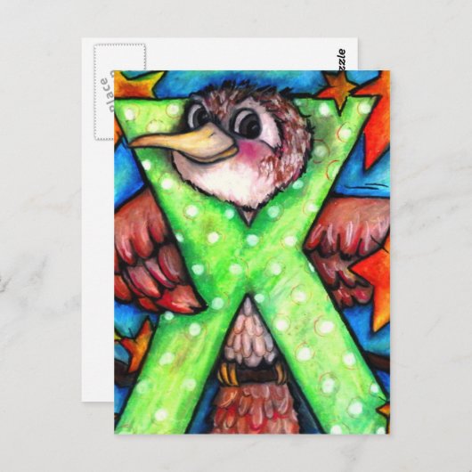 X ist für Xenops Postkarte (Vorne/Hinten)