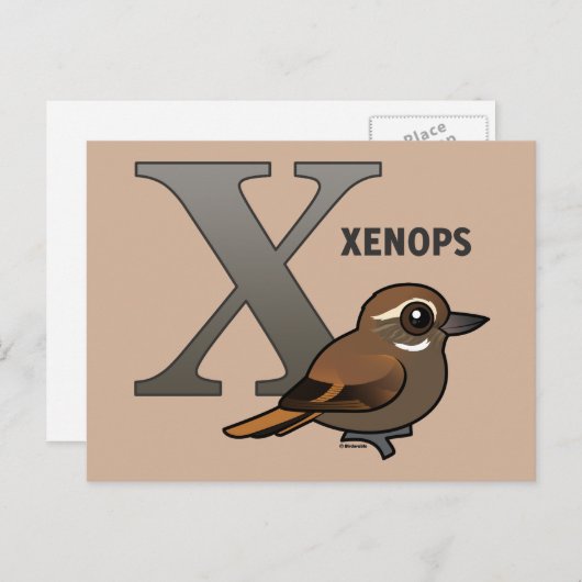 X ist für Xenops Postkarte (Vorne/Hinten)