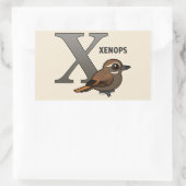 X ist für Xenops Rechteckiger Aufkleber (Tasche)
