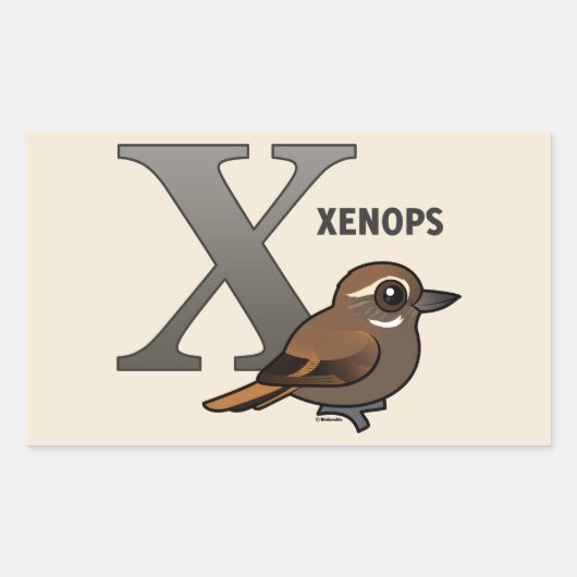 X ist für Xenops Rechteckiger Aufkleber (Vorderseite)