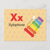 X ist für Xylophone - Alphabet Flash Card Postkarte (Vorderseite)