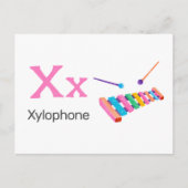 X ist für Xylophone - Alphabet Flash Card Postkarte (Vorderseite)