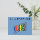 "X" ist für Xylophone Alphabet Flashcard Postkarte (Stehend Vorderseite)
