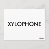 "X" ist für Xylophone Alphabet Flashcard Postkarte (Rückseite)