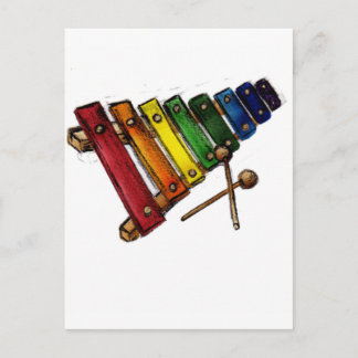 X ist für Xylophone Postkarte