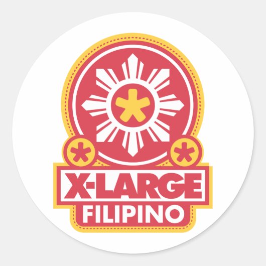 X-Large Filipino - Red Runder Aufkleber (Vorderseite)