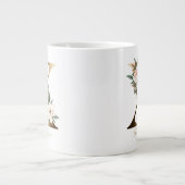X Letter Gold Monogram White Blush Orange Floral Jumbo-Tasse (Vorderseite)