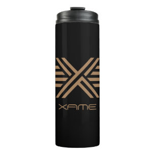 X-Logo-Design, X-Marke, Buchstabe X, Alphabet X Thermosbecher