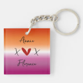 X Love X Sunset Lesbian Flag Acrylic Keychain Schlüsselanhänger (Rückseite)