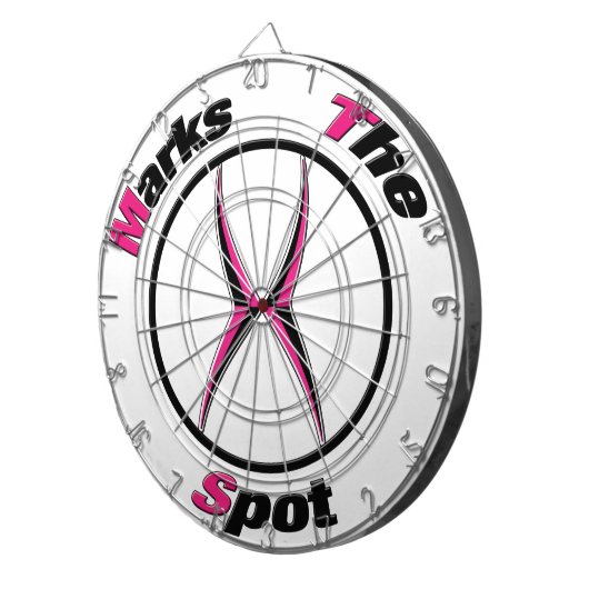 X markiert den Punkt Dartscheibe (Vorderseite rechts)