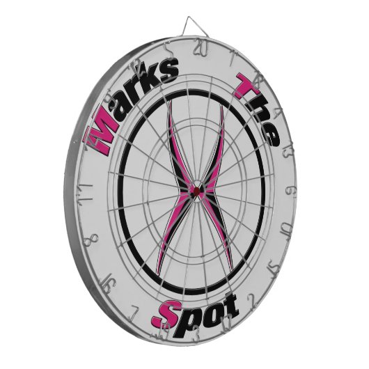 X markiert den Punkt Dartscheibe (Vorderseite Links)