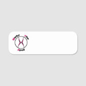 X markiert den Punkt Namensschild (Vorderseite)