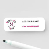 X markiert den Punkt Namensschild (Beispiel)