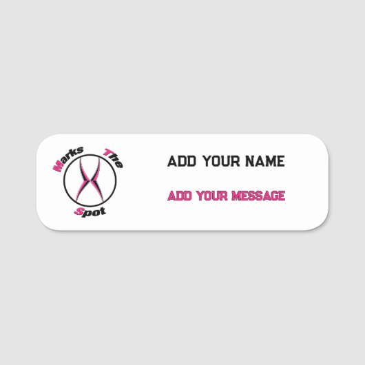 X markiert den Punkt Namensschild (Vorderseite)