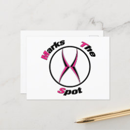 X markiert den Punkt Postkarte