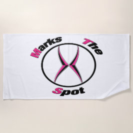 X markiert den Punkt Strandtuch