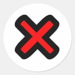 X Markiert den Spot Runder Aufkleber