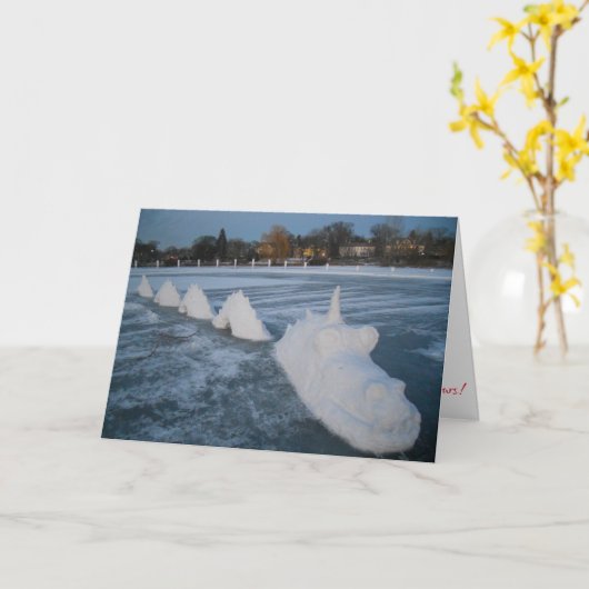 X-MAS Card "Lake of the Isles Chinese Snow Dragon" Karte (Gelbe Blume)