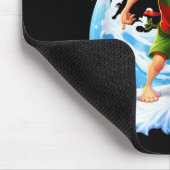 X-mas Christmas Elf Riding Surfboard Surfboard Mousepad (Ecke)