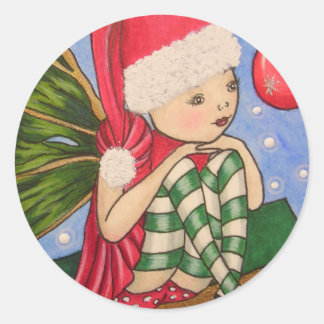 X-Mas Elf Runder Aufkleber
