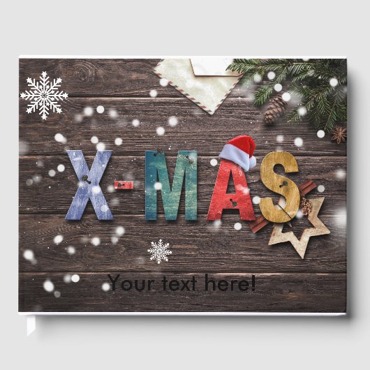 X-Mas farbige Buchstaben Gästebuch (Vorderseite)