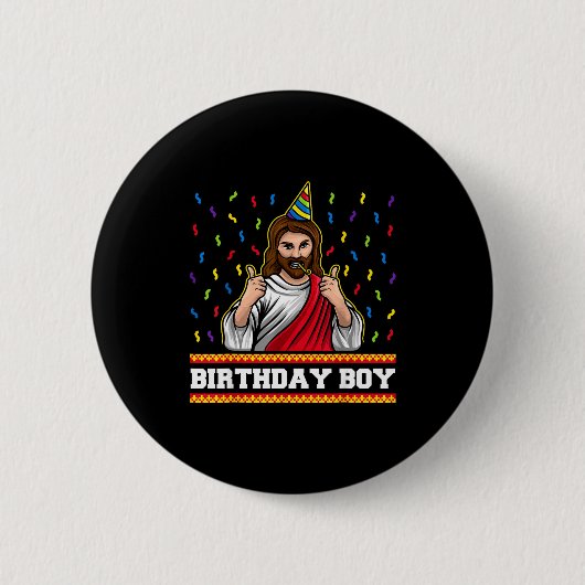 X-mas Funny Jesus Bday For Kids &amp; Adults Jesus Button (Vorderseite)