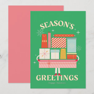 X-mas Geschenkboxen Überraschungsillustrierung Karte